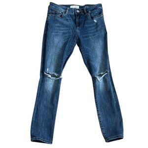 DL1961 Dark Blue Distressed Skinny Jeans